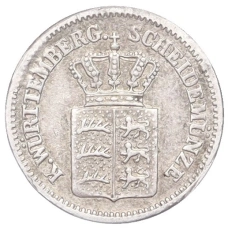 Монета 1 крейцер 1872 года Вюртемберг (реверс)