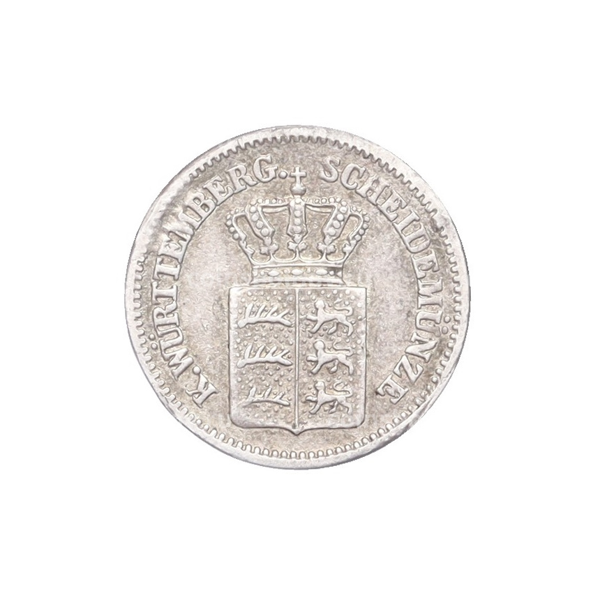 Монета 1 крейцер 1872 года Вюртемберг (вид 2)