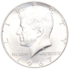 Монета 1/2 доллара (50 центов) 1967 года США (аверс)