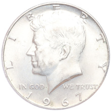 Монета 1/2 доллара (50 центов) 1967 года США (аверс)