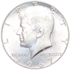 Монета 1/2 доллара (50 центов) 1967 года США (аверс)