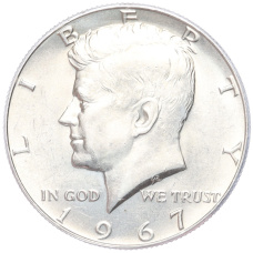 Монета 1/2 доллара (50 центов) 1967 года США (аверс)