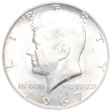 Монета 1/2 доллара (50 центов) 1967 года США (аверс)