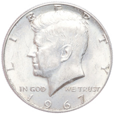 Монета 1/2 доллара (50 центов) 1967 года США (аверс)
