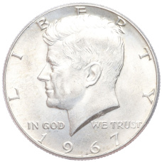 Монета 1/2 доллара (50 центов) 1967 года США (аверс)