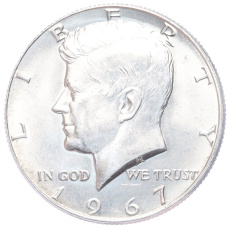Монета 1/2 доллара (50 центов) 1967 года США (аверс)
