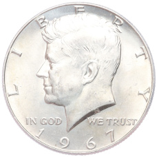 Монета 1/2 доллара (50 центов) 1967 года США (аверс)