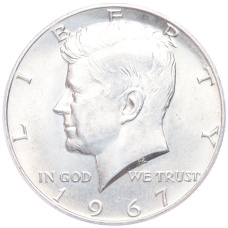 Монета 1/2 доллара (50 центов) 1967 года США (аверс)