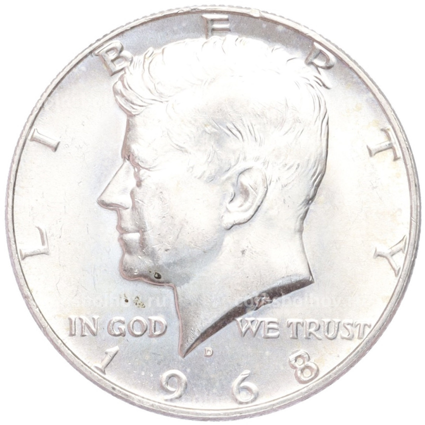 Монета 1/2 доллара (50 центов) 1968 года D США