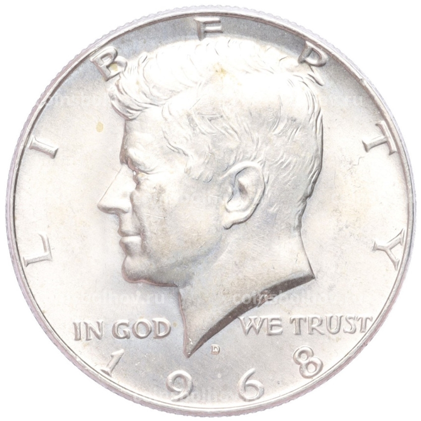 Монета 1/2 доллара (50 центов) 1968 года D США