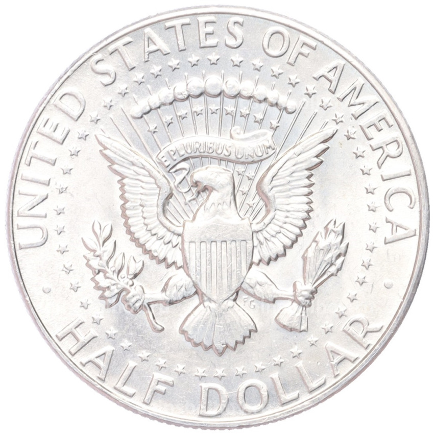 Монета 1/2 доллара (50 центов) 1966 года США (вид 2)