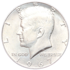 Монета 1/2 доллара (50 центов) 1967 года США (аверс)