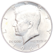 Монета 1/2 доллара (50 центов) 1967 года США (аверс)