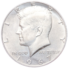 Монета 1/2 доллара (50 центов) 1967 года США (аверс)