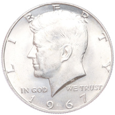 Монета 1/2 доллара (50 центов) 1967 года США (аверс)