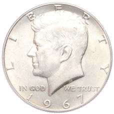 Монета 1/2 доллара (50 центов) 1967 года США (аверс)