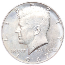 Монета 1/2 доллара (50 центов) 1967 года США (аверс)