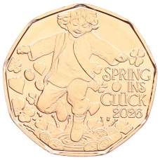 Монета 5 евро 2026 года Австрия «Прыжок в счастье» (аверс)