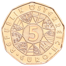 Монета 5 евро 2026 года Австрия «Прыжок в счастье» (реверс)