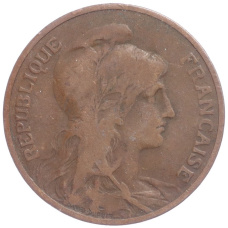 Монета 5 сантимов 1912 года Франция (реверс)