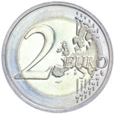 Монета 2 евро 2020 года Люксембург «Рождение наследного Великого Герцога Чарльза» (реверс)