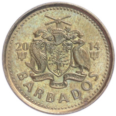 Монета 5 центов 2014 года Барбадос (аверс)