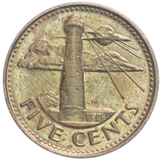 Монета 5 центов 2014 года Барбадос (реверс)