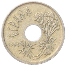 Монета 25 песет 1994 года Испания «Канарские острова» (реверс)