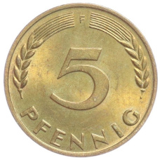 Монета 5 пфенннигов 1971 года F Западная Германия (ФРГ) (реверс)