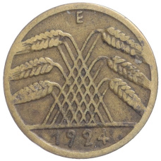 Монета 5 рейхспфеннигов 1924 года E Германия (аверс)