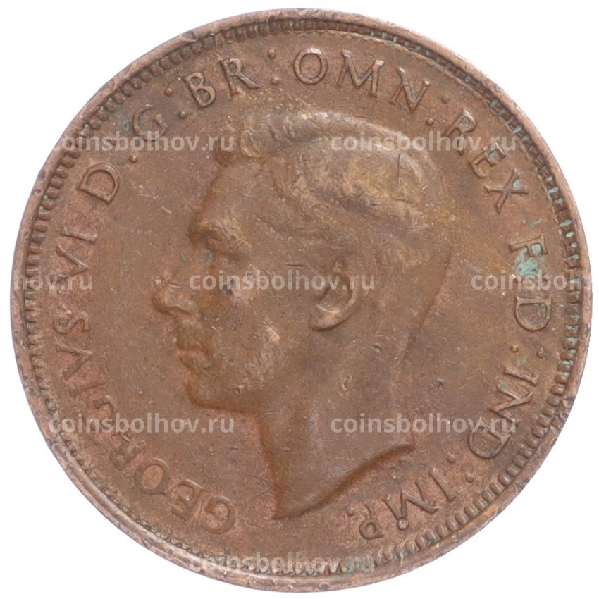Монета 1/2 пенни 1947 года Австралия (вид 2)