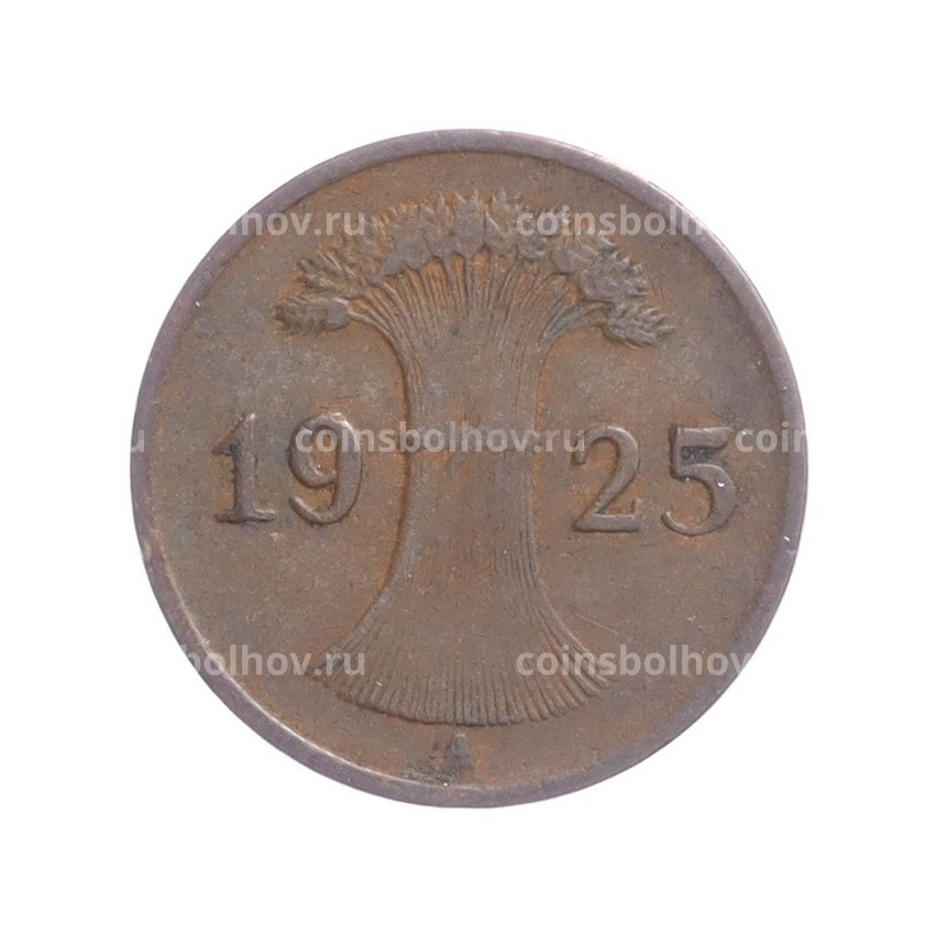 Монета 1 рейхспфенниг 1925 года A Германия