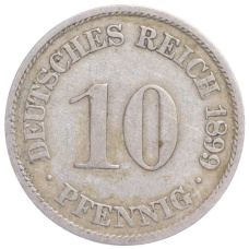 Монета 10 пфеннигов 1899 года A Германия (аверс)