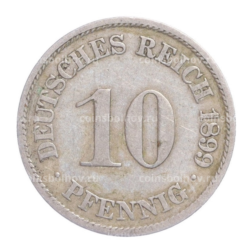 Монета 10 пфеннигов 1899 года A Германия