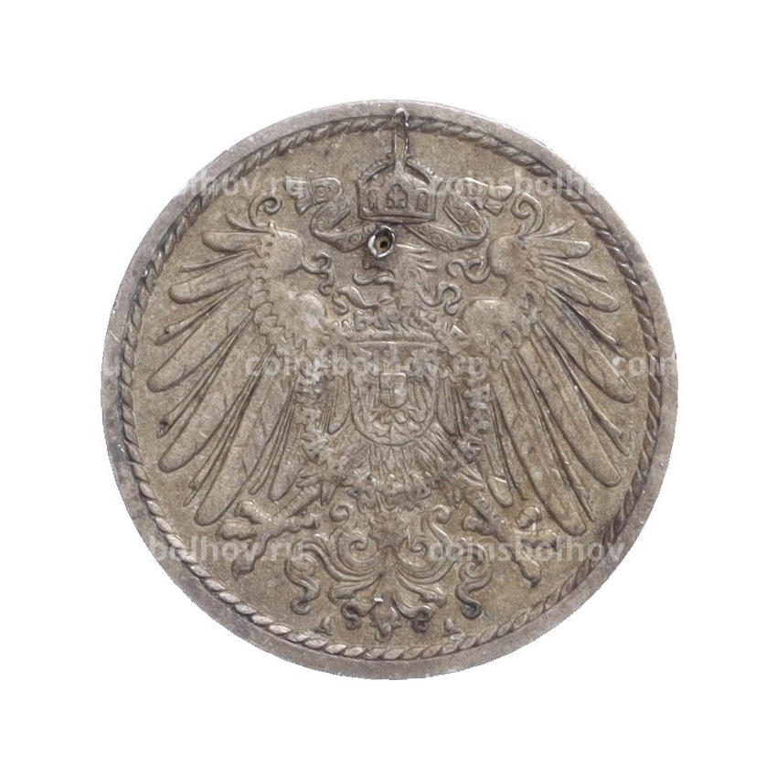 Монета 5 пфеннигов 1908 года A Германия (вид 2)