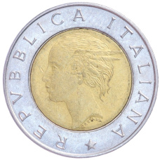 Монета 500 лир 1992 года Италия (реверс)