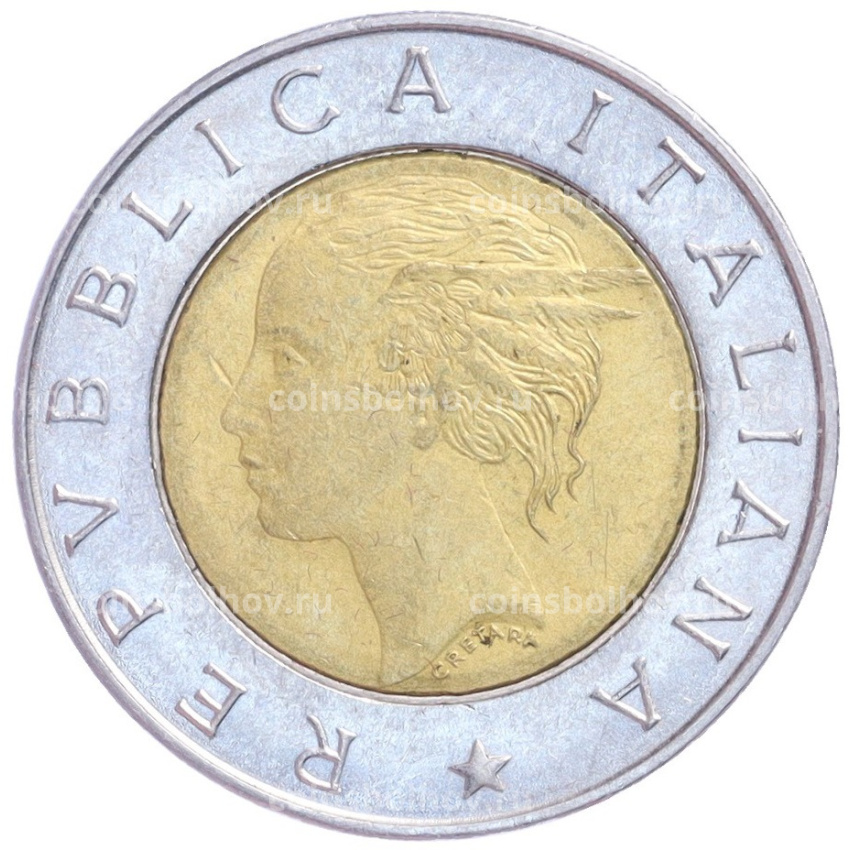 Монета 500 лир 1992 года Италия (вид 2)