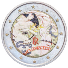 Монета 2 евро 2008 года Италия «60 лет Всеобщей Декларации Прав Человека» (Цветная) (аверс)