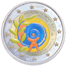 Монета 2 евро 2011 года Греция «Специальные Летние Всемирные Олимпийские Игры 2011 в Афинах» (Цветная) (аверс)