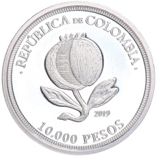 Монета 10000 песо 2019 года Колумбия «200 лет независимости» (реверс)