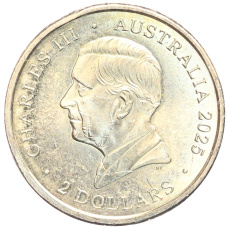 Монета 2 доллара 2025 года Австралия «Книга рецептов детских тортов на день рождения — торт «Hickory Dickory Watch» (реверс)