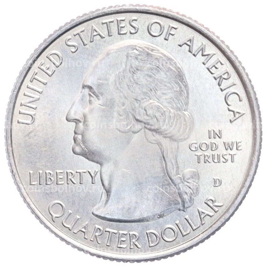 Монета 1/4 доллара (25 центов) 2018 года D США «Национальные парки — №41 Национальное побережье живописных камней» (вид 2)