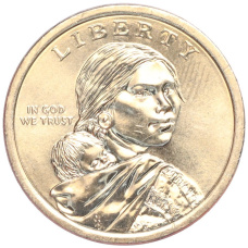 Монета 1 доллар 2020 года D США «Коренные американцы (Сакагавея) — Элизабет Ператрович и Закон о борьбе с дискриминацией 1945 года» (реверс)