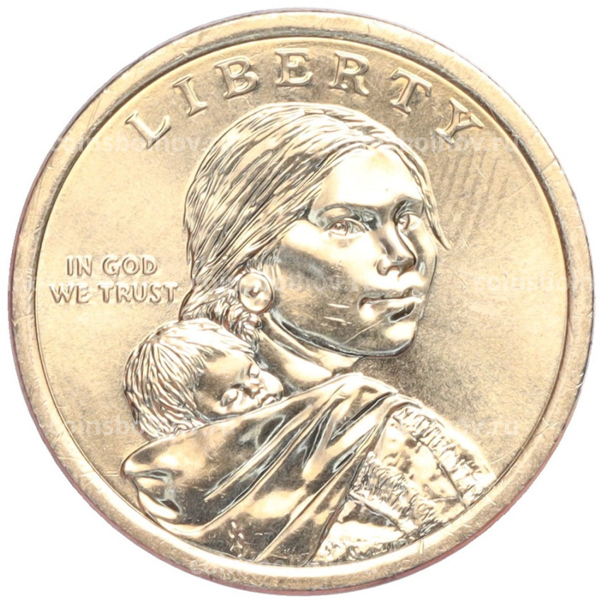 Монета 1 доллар 2020 года D США «Коренные американцы (Сакагавея) — Элизабет Ператрович и Закон о борьбе с дискриминацией 1945 года» (вид 2)
