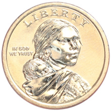 Монета 1 доллар 2020 года D США «Коренные американцы (Сакагавея) — Элизабет Ператрович и Закон о борьбе с дискриминацией 1945 года» (реверс)