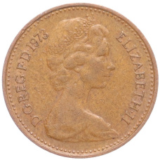 Монета 1/2 пенни 1973 года Великобритания (аверс)