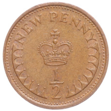 Монета 1/2 пенни 1973 года Великобритания (реверс)