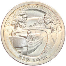 Монета 1 доллар 2021 года P США «Американские инновации — Эри-канал» (Штат Нью-Йорк) (аверс)