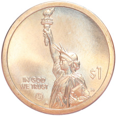 Монета 1 доллар 2021 года P США «Американские инновации — Мост-тоннель через Чесапикский залив» (Штат Вирджиния) (реверс)