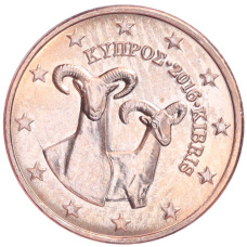 Монета 1 евроцент 2016 года Кипр (аверс)